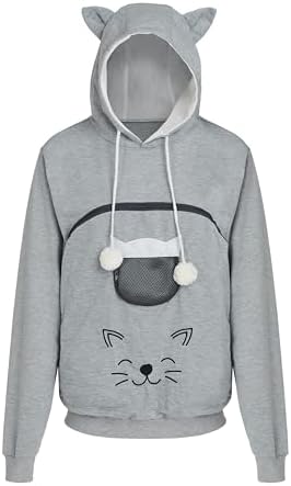 Vue 6 de Pull Poche Chat Sweat
