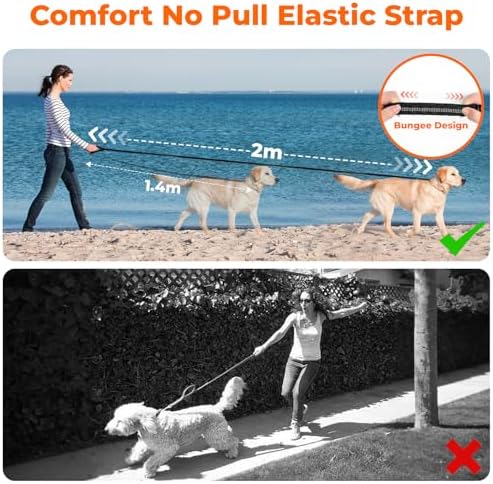 Vue 2 de Euqvunn Laisse Elastique Chien