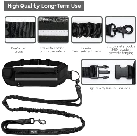 Vue 2 de Edipets Laisse Canicross Main