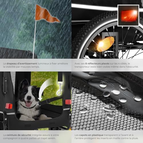 Vue 5 de Tectake Remorque Velo Chien