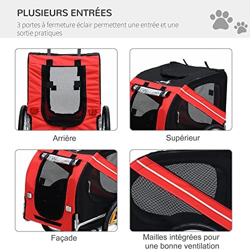 Vue 4 de Pawhut Remorque Velo Pour