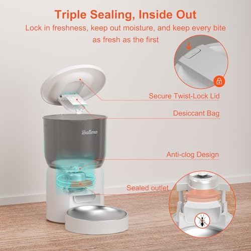 Vue 3 de Balimo Distributeur Croquettes Chat