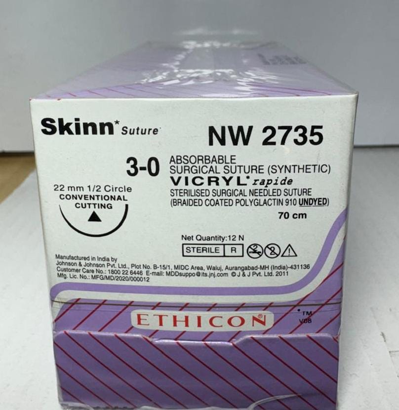 MSS | NW 2735 VICRYL RAPID 3-0 1*1 - Fast-Absorbing Sutures for