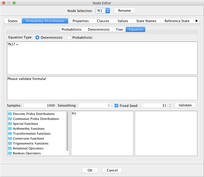 Node Editor Probability Distribution Equation tab