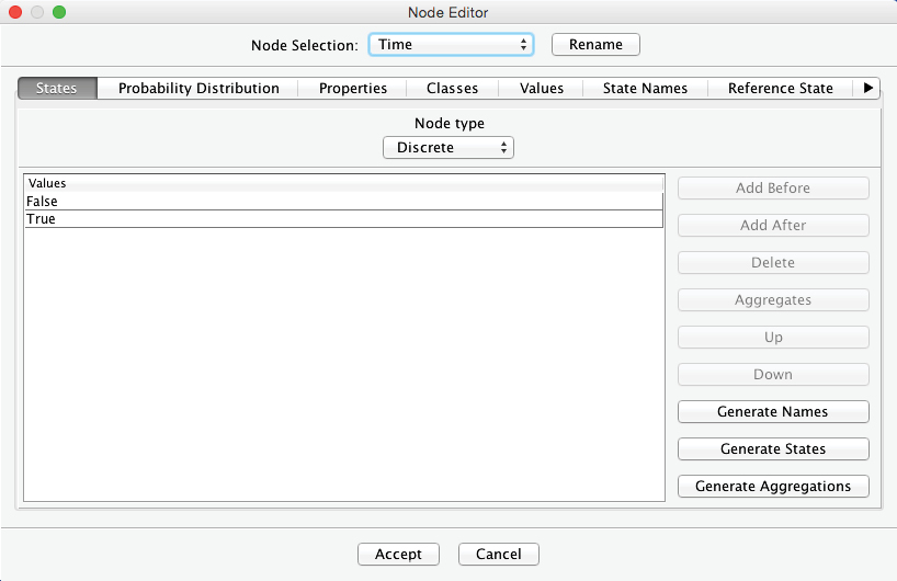 New node with the default True and False states