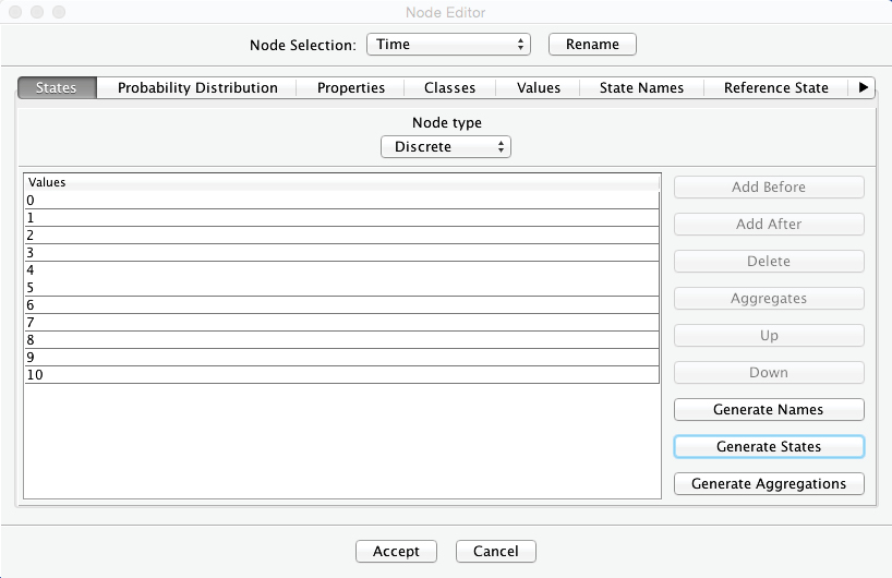 Node Editor with the generated states