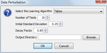 Data Perturbation parameters dialog