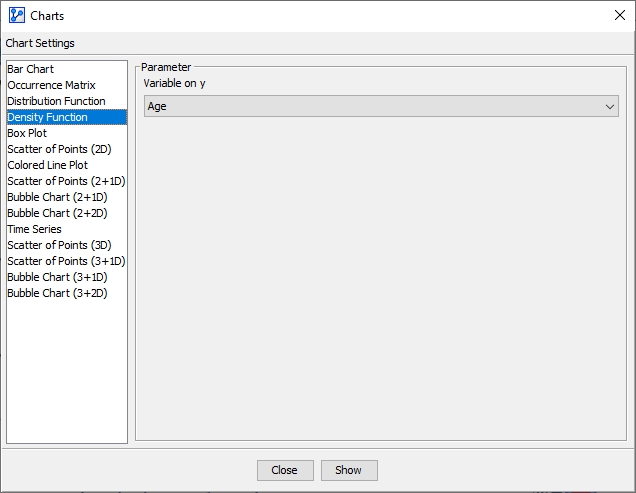Density Function chart editor