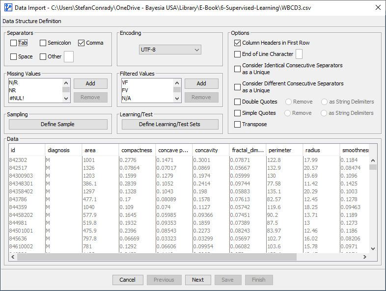 Data Import Wizard Step 1