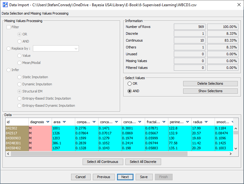 Data Import Wizard Step 3 (missing values)