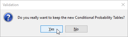 Confirmation prompt for validating the parameter updates