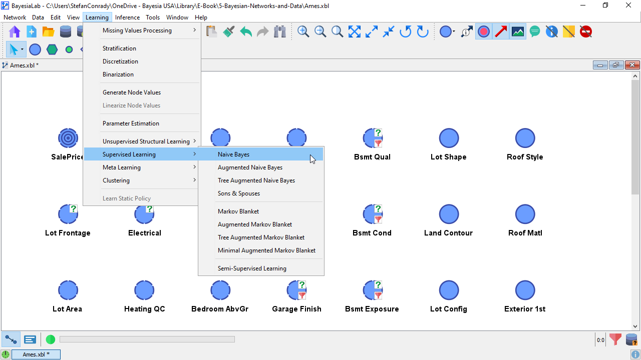 Learning a Naive Bayes network
