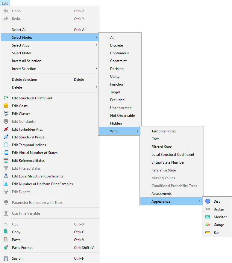 Select Nodes Menu