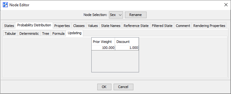 Node Editor probability distribution with the Updating option