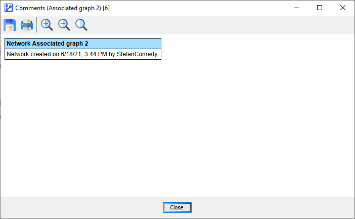 Default network comments report