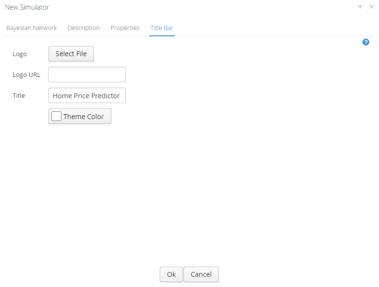 Title Bar tab in the WebSimulator publishing editor