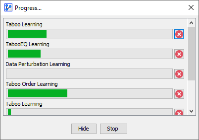 Batch Learning progress window