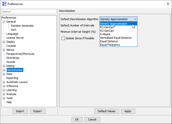 PreferencesDiscretization