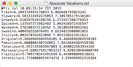 Exporting Absolute Variations to a file