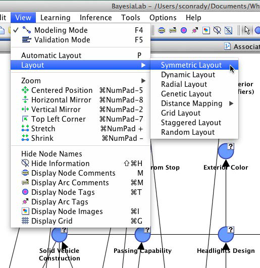 Maximum Weight Spanning Tree network in its default, untidy layout