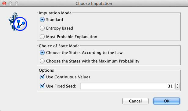 Imputation dialog with Standard mode and 'Choose the States According to the Law' selected
