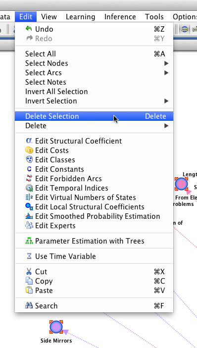 Network with all manifest nodes highlighted for deletion