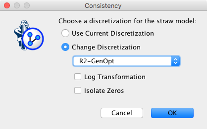 Consistency window asking whether to keep the current discretization or change it for the straw model