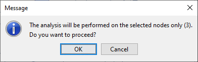 Prompt confirming that the analysis will be performed on the three selected nodes only