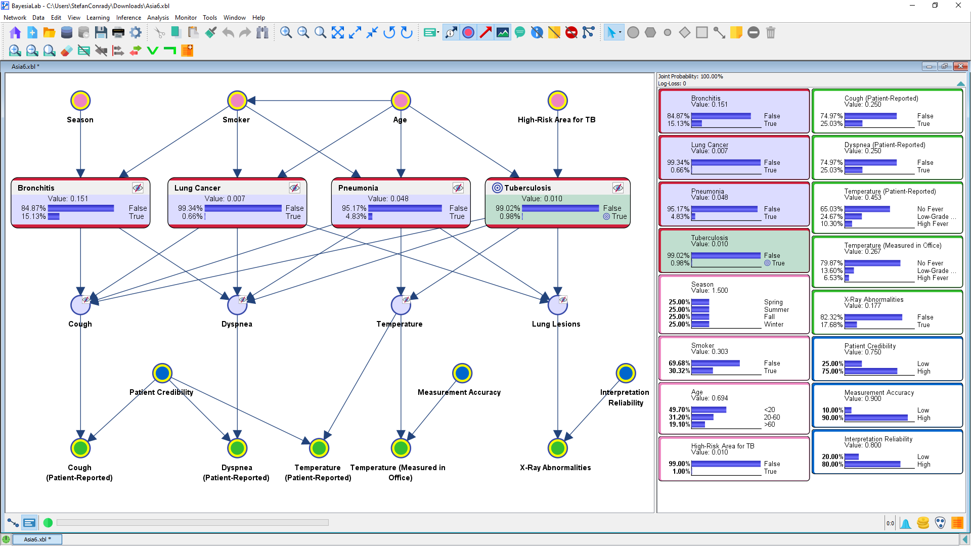 Bayesian Network Model for Diagnostic Decision Support