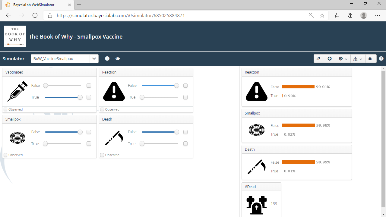 Smallpox vaccine WebSimulator baseline view