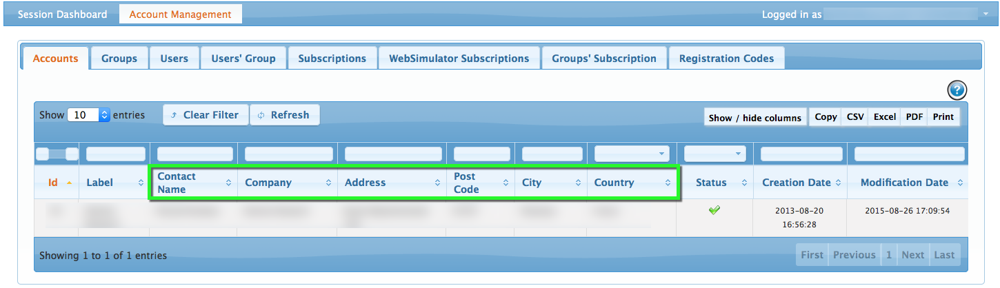 Account Management -- Accounts