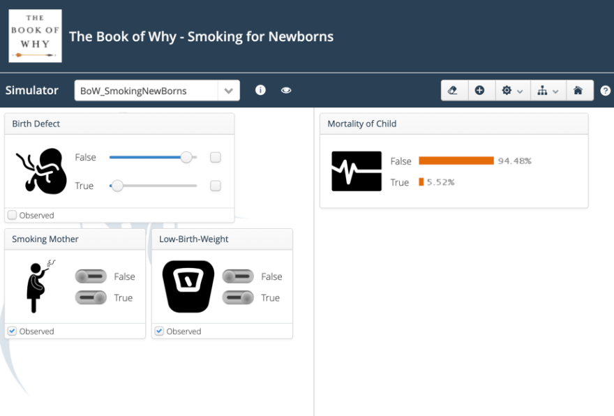 WebSimulator scenario with Smoking Mother set to False