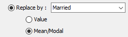 Step 3: replacing missing values by the modal value