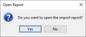 Optional Import Report prompt