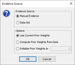 Parameter Updating with Manual Evidence selected
