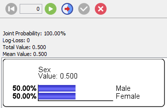 Setting evidence Sex=Female for the first particle