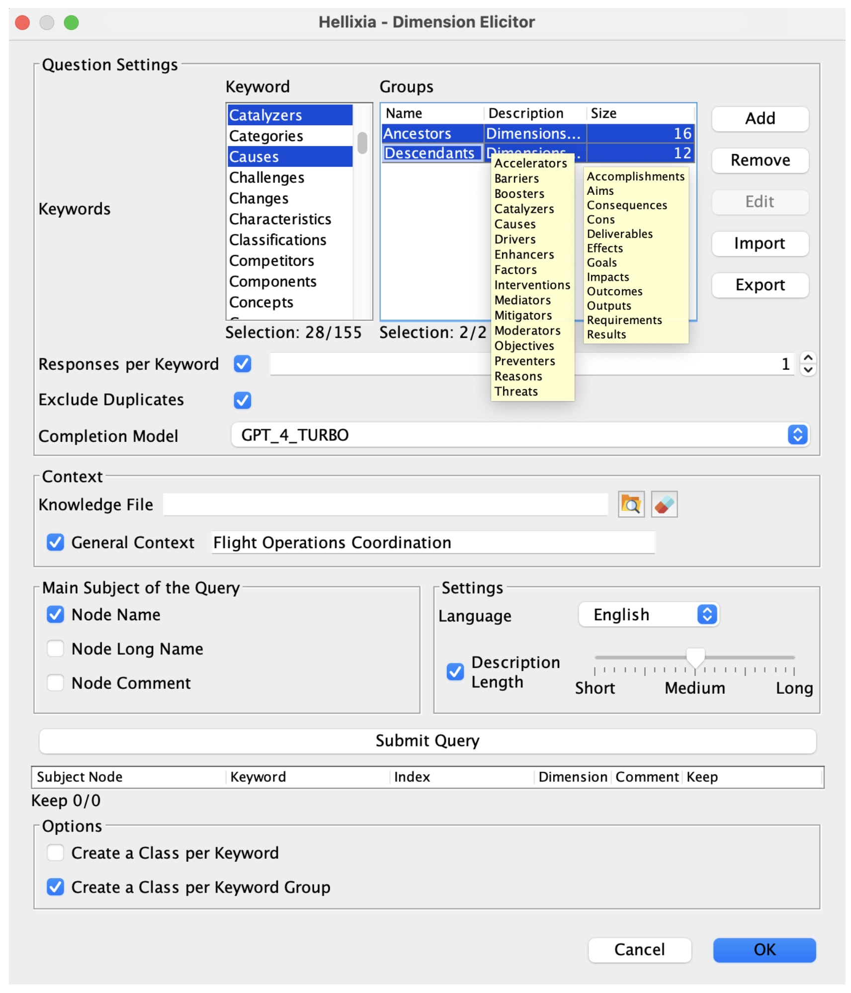 Dimension Elicitor Wizard