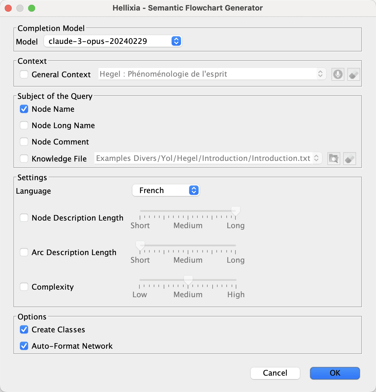 Semantic Flowchart Dialog
