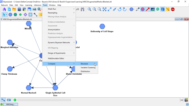 Tools menu Compare Structure command