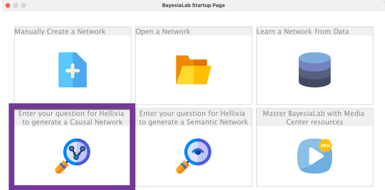 BayesiaLab Startup Page