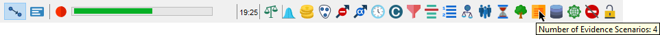 Hovering over the Evidence Scenario File icon