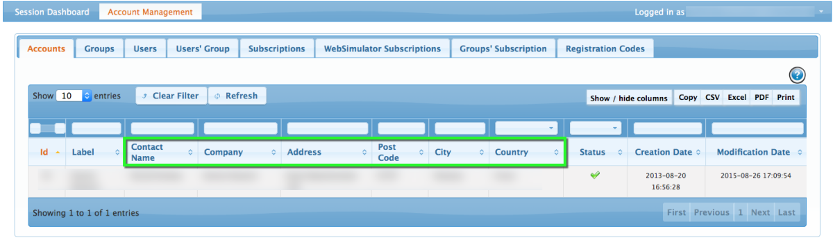 Account Management — Accounts