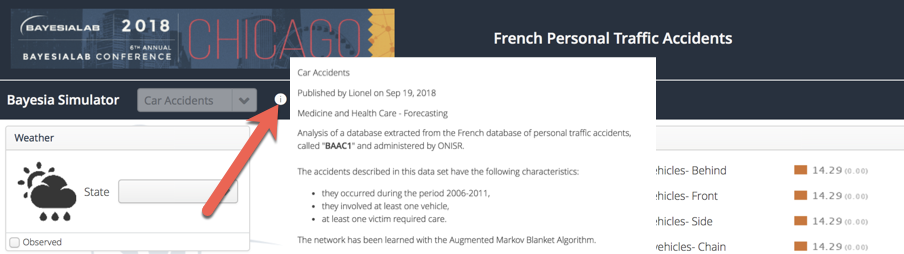 Description panel opened from the Information icon on the published page