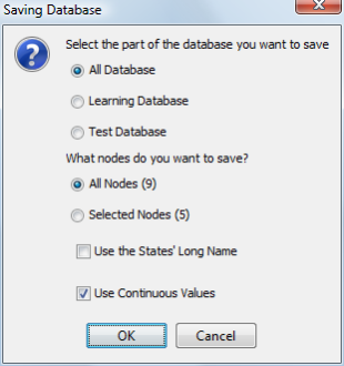 Save Data dialog