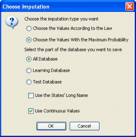 Imputation dialog