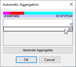 Automatic aggregation: typing a threshold value