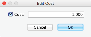 Cost Editor