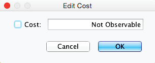 Cost Editor making a node Not Observable