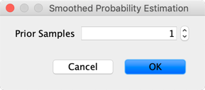 Smoothed Probability Estimation window with Prior Samples set to 1
