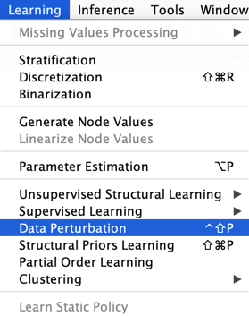Data Perturbation parameters dialog